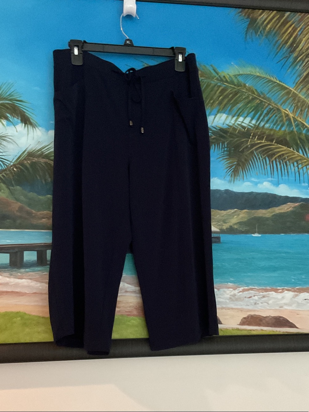 Susan Graver Navy Pull-On Bermuda Shorts
